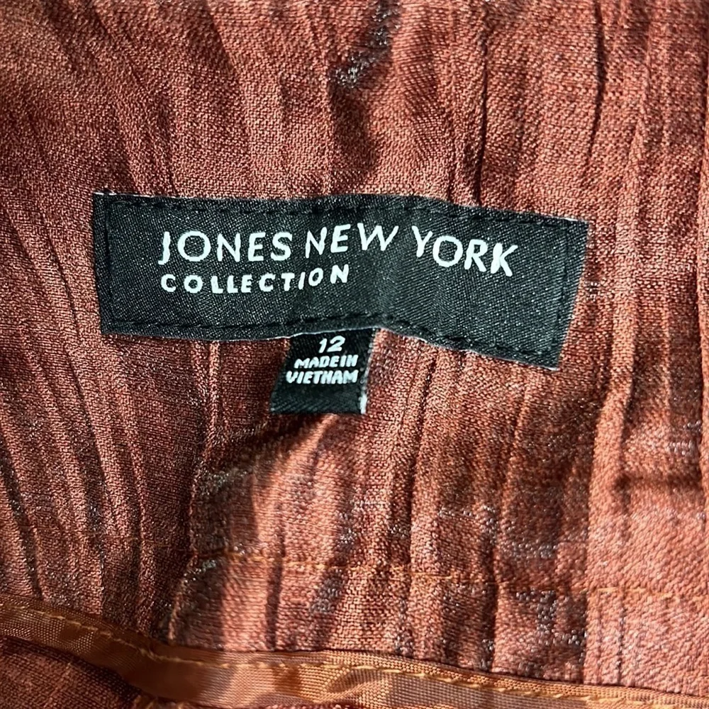 JONES NEW YORK COLLECTION SIZE 12 RUST LINEN WIDE PANTS NWT